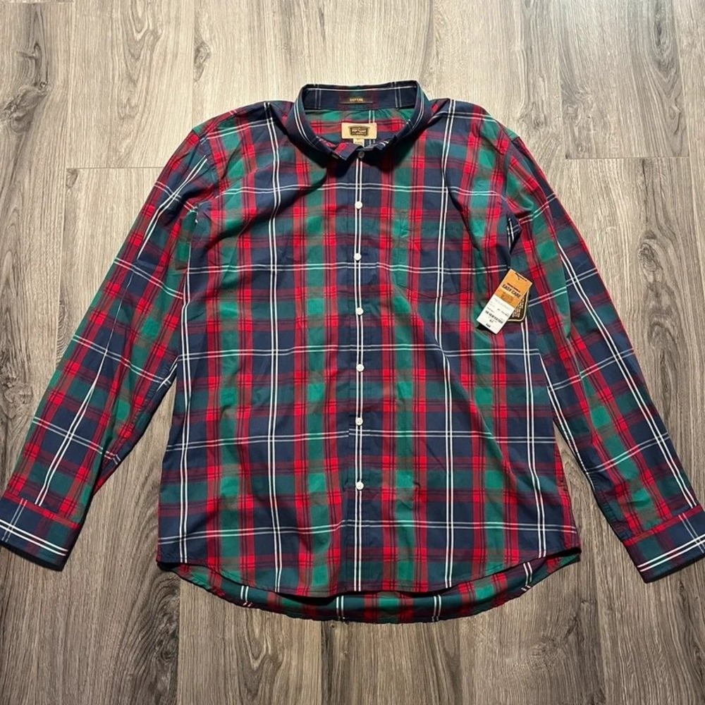 NWT The Foundry Supply Co Men's XLT Plaid Long Sleeve Button Down Shirt